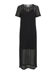 Vila Vigardea O-Neck S/S Ankle Dress Svart