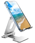 Epxee Mobile Phone Stand, Foldable Adjustable Mobile Phone Holder for iPhone, iPad, Tablet, Samsung Galaxy Smartphone - Silver