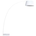 Lampadaire Design Arc Blanc en Métal et Coton avec Suport en Marbre E27 Max 40W