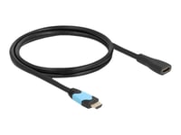 Delock - Hög Hastighet - Hdmi-Förlängningskabel Med Ethernet - Hdmi Hona Till Hdmi Hane - 1 M - Trippelskärmad - Svart - 8K60hz Stöd, Up To 48 Gbps Data Transfer Rate