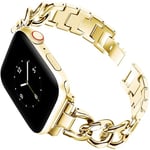 Compatible avec Apple Watch 44mm Serie 6 Bracelet Acier Inoxydable Or, Femme Slim Remplacement Bracelet en Métal Bijoux Bracciale Bande de Montre Compatible avec iWatch Serie 6/SE/5/4/3/2/1 42mm/44mm