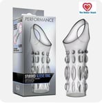 Performance Studded Penis Sleeve Clear Ribbed Erection Cage Stretchy Cock Sheath