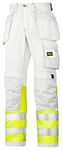 Snickers 32340966044 Size 44 Class 1 Painter’s High-Vis Trousers - White/Yellow