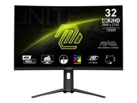 Msi Mag 321Cup - Led-Skärm - Spel - Böjd - 32" (31.5" Visbar) - 3840 X 2160 Uhd @ 160 Hz - Va - 400 Cd/M² - 3000:1 - Displayhdr 400 - 1 Ms - 2Xhdmi, Displayport, Usb-C