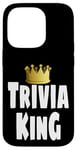 Coque pour iPhone 14 Pro Gagnant de la couronne de Funny Trivia King Night Game Player Lover