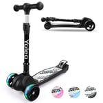 YOLEO Trottinette Enfants Pliable, 3 Roues avec LED Plateau Antidérapant, Patinette réglable en Hauteur, Classiques, Scooter