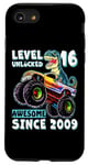 iPhone SE (2020) / 7 / 8 Level 16 Unlocked T Rex Monster Truck Dinosaur 16th Birthday Case