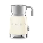 Smeg, Mousseur à Lait Multifonction MFF11CREU, avec Système à Induction, 6 Programmes Prédéfinis, une Fonction Manuelle, Carafe Amovible 600 ml, Bouchon Doseur, Range Cordon Intégré, 500 W, Crème