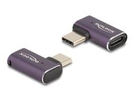 Delock - Usb-Adapter - 24 Pin Usb-C (Hane) Vänster-/Högervinklad Till 24 Pin Usb-C (Hona) - Usb4 / Thunderbolt 3 / Thunderbolt 4 / Displayport 1.4 - 48 V - 5 A - 8K60hz Stöd, Stöd För Power Delivery 3,1, Stöd För Strömleverans På Upp Till 240 W, Upp