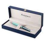 Waterman Hémisphère Ballpoint Pen Metal & Green Lacquer with Palladium Trim Medium Point Medium Point Blue Ink Gift Box