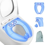 SURFOU Reducteur Toilette Enfant Pliable, Bébé Réducteur de WC Voyage Antiderapant, Cuvette Portable Rehausseur Adaptateur Toilet Seat Toddler Bleu