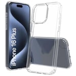 Maxter Coque iPhone 16 Plus Transparent - Coque de Téléphone en Silicone - Coque de Protection Antichoc - Phone Case