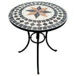 Table en mosaique mode'le capri avec structure en fer et surface en pierre cm60x70h - Domus