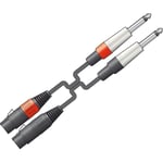 2 x XLR hun til 2 x Jack mono kabel - 3 m