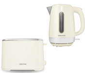 Morphy Richards Equip Cream Jug Kettle & 2 Slice Toaster Modern Matching Set