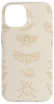 Coque pour iPhone 14 Beige Tan - Motif mites neutres - Bugs et escargots