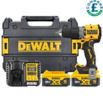 DeWalt DCD805P2T 18V XR Powerstack Combi Drill+ 2x 5Ah Batteries, Charger & Case