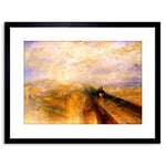 Wee Blue Coo 9x7 '' TURNER RAIN STEAM SPEED GREAT WESTERN RAILWAY FRAMED ART PRINT F97X447