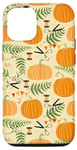 Coque pour iPhone 13 Modèle sans couture de citrouille végétale avec feuilles d'automne