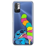 ERT GROUP mobile phone case for Xiaomi REDMI NOTE 10 5G / POCO M3 PRO original and officially Licensed Disney pattern Stitch 015 adapted to the shape of the mobile phone, partially transparent