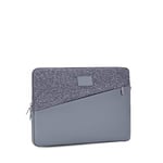 Rivacase Laptop Sleeve up to 13 Inches - Protective Case Made of High-Quality Faux Leather with Herringbone Fabric Inserts and Polyester - for MacBook Pro 13/7903 (Grey)