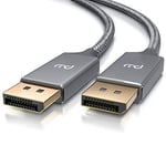 CSL Câble DisplayPort 4 K 3 m – DisplayPort vers Displayport – DP 1.2-4K 60 Hz et 2K 144 Hz – Bande passante jusqu'à 21,6 Gbit s – Câble de connexion – Pour moniteur, carte graphique, PC, ordinateur