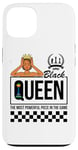 Coque pour iPhone 13 Black Queen The Most Powerful Piece Jeu d'échecs Melanin Women