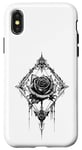 Coque pour iPhone X/XS Rose noire avec cadre - Gothique