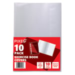 Pixel® 9"x7" Clear Exercise Book Covers Slip on Jackets (Pack of 10)