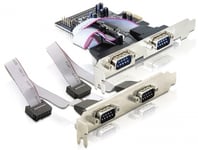 DELOCK – PCI-Express x1 card, Serial RS-232, 4xDB9 ma (89178)