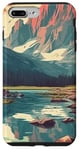 Coque pour iPhone 7 Plus/8 Plus Rocky Mountain Lake Vintage Paysage graphique