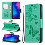 Xiaomi Butterfly Redmi Note 7 / 7S Pro nahkakotelo - Vihreä