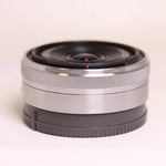 Sony Used E 16mm f/2.8 Wide Angle Pancake Lens Silver