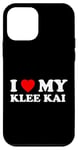 Coque pour iPhone 12 mini J'adore mon chien Klee Kai Heart, maman et papa