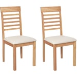 Beliani - Lot de 2 Chaises en Bois Clair Rembourrées Beige Clair Ortley