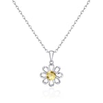 Daisy Necklace Created with Zircondia® Crystals by Philip Jones