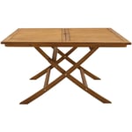 Miliboo - Table de jardin pliante carrée en bois massif L140 cm santiago