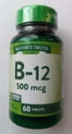 NATURE'S TRUTH Vitamin B-12, 500 mcg, 60 VEGETARIAN Tablets, B12, Free UK P&P