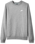 Nike Women W NSW CLUB CREW FLC Long Sleeved T-shirt - Charcoal Heather/White, 2X-Large