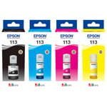 Original Epson 113 Ink Bottle Refill Cartridge Multipack C13T06B140/240/340/440