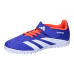 adidas Mixte Predator Club Hook-and-Loop J Football Boots Turf Chaussures, Lucid Blue/Cloud White/Solar Red, 38 2/3 EU