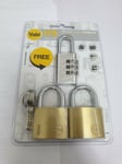 PADLOCKS 40mm - KEYED ALIKE 2 PACK YALE SECURITY SOLID BRASS - NEW