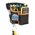 quipuda Ceinture Porte Outil Bricolage,Ceinture de Travail Homme Chantier,Sacoche Outils pour Électriciens,Préposés à L'entretien,Constructeurs,Encadreurs,Cuir Véritable,Noir