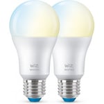 WiZ smartlampa, E27 - vita ljusnyanser, Wi-Fi, 2700-6500 K, 806 lm, 2-pack