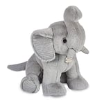 HISTOIRE D'OURS - Grande Peluche Doudou Eléphant - Gris - 45 cm - Collection Preppy Chic - Idée Cadeau Enfants ou Naissance pour Bébé - Doudou Original & Très Doux - HO3146