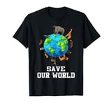 Save Our World Animals Around The Earth Funny Earth Day T-Shirt