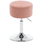 WOLTU Tabouret de Maquillage, Tabouret de Bar Rond, Tabouret Réglable en Hauteur, Tabouret Pivotant sur Socle Évasé en Métal, Tabouret Rembourré, en Velours Côtelé, Rose, BH409rs-1