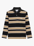 HUGO BOSS Kids' Stripe Polo Shirt, Black/Multi