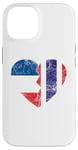 Coque pour iPhone 14 Drapeau thaïlandais en forme de cœur | France Thaïlande Roots Vintage