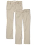 The Children's Place Girls' Skinny Dress Pants, Pack of Two, Bisquit, 22